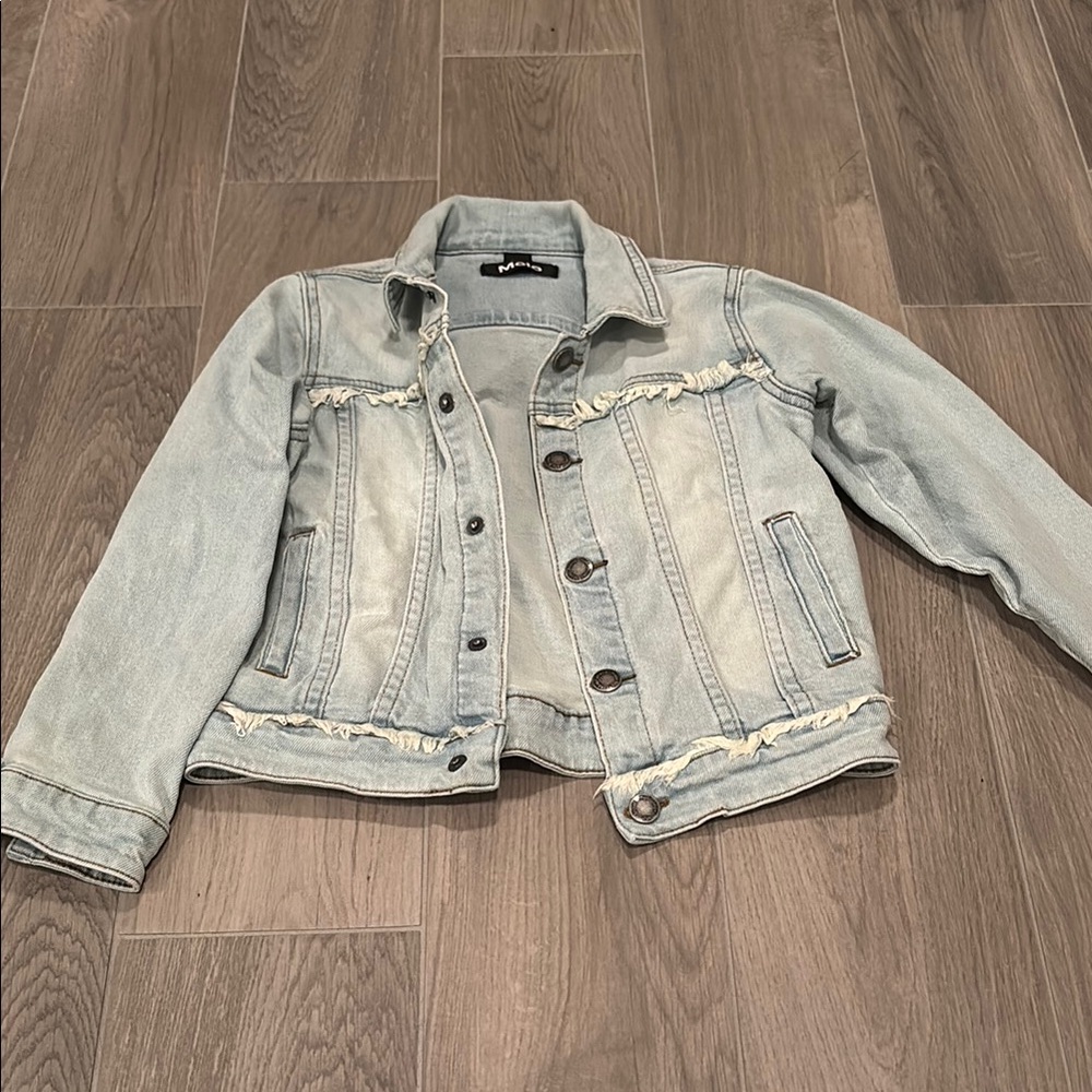 Molo Girls Distressed Denim Jacket Size 8
